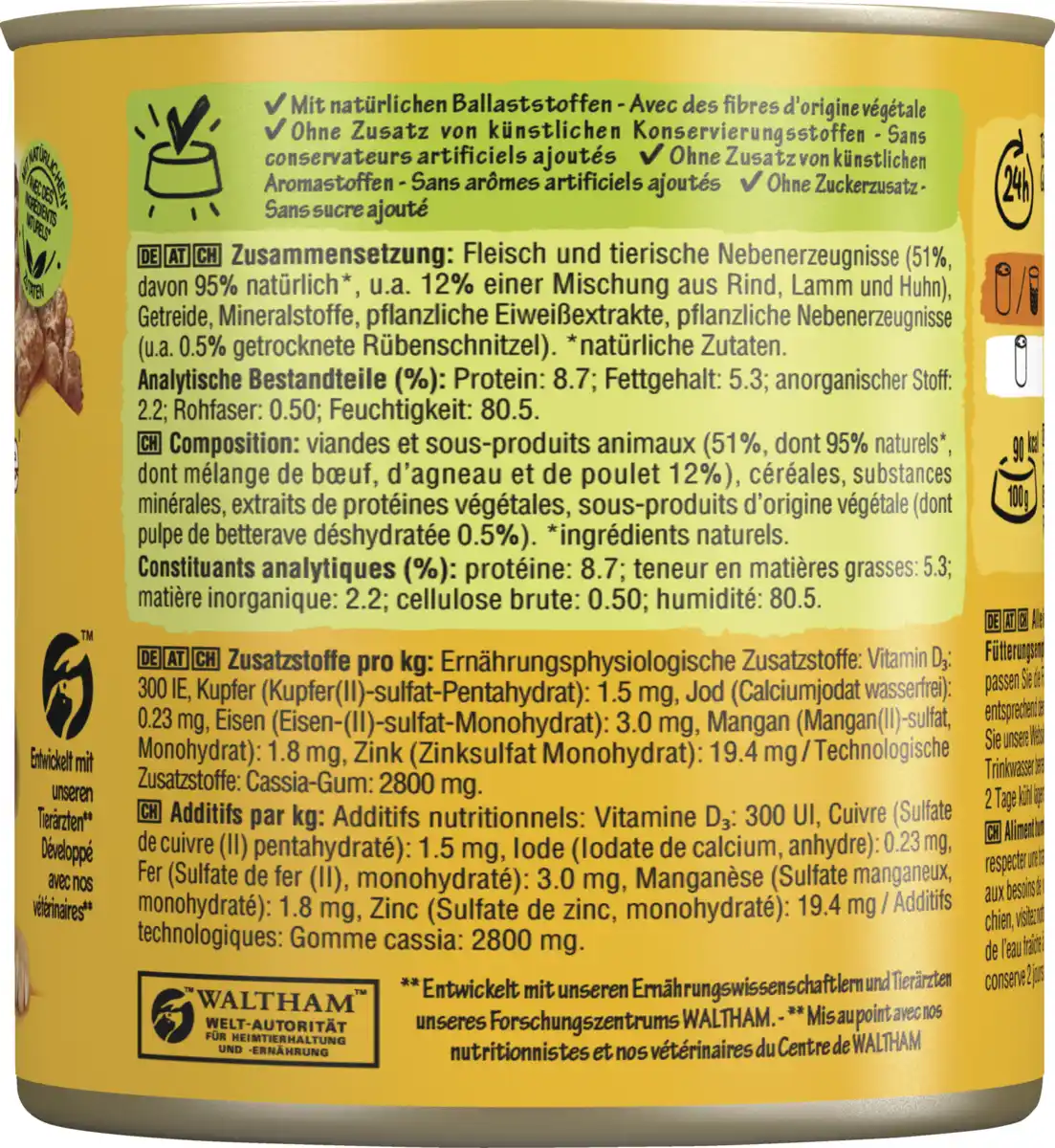 Bild 2 von Pedigree 3 Sorten Fleisch Classic Rind, Lamm und Huhn, 800 g