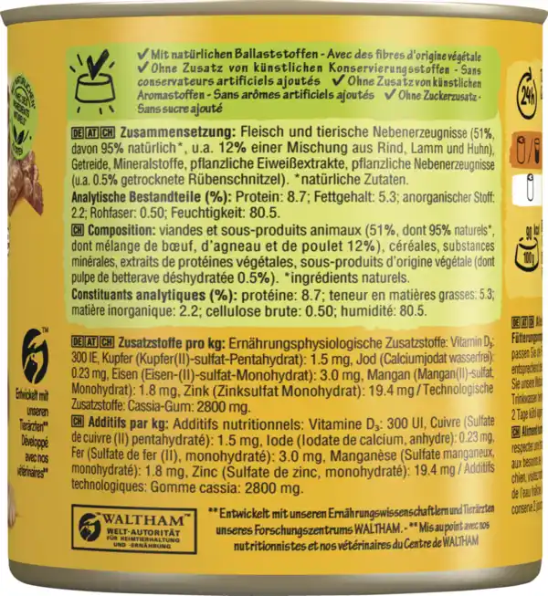 Bild 2 von Pedigree 3 Sorten Fleisch Classic Rind, Lamm und Huhn, 800 g