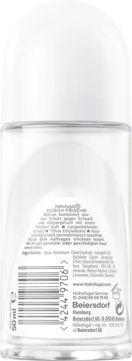 Bild 2 von Hidrofugal Dusch Frische Anti-Transpirant Roll On, 50 ml