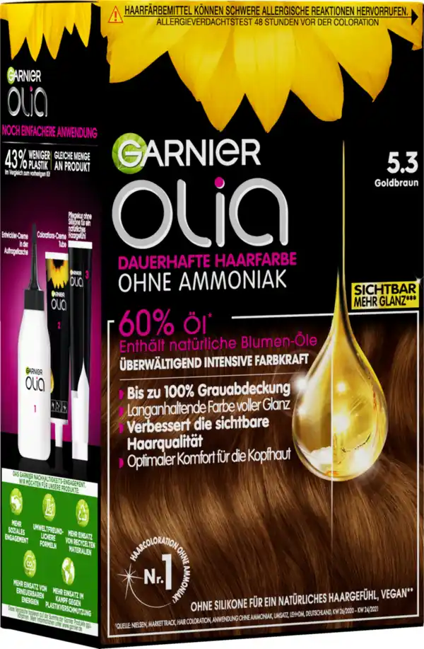 Bild 2 von Garnier Olia Dauerhafte Haarfarbe Coloration 5.3 Goldbraun