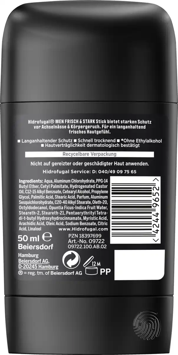 Bild 2 von Hidrofugal Frisch & Stark Anti-Transpirant Stick, 50 ml