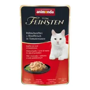 animonda Vom Feinsten 18x50g mit Hühnchenfilet & Rindfleisch, in Tomatensauce