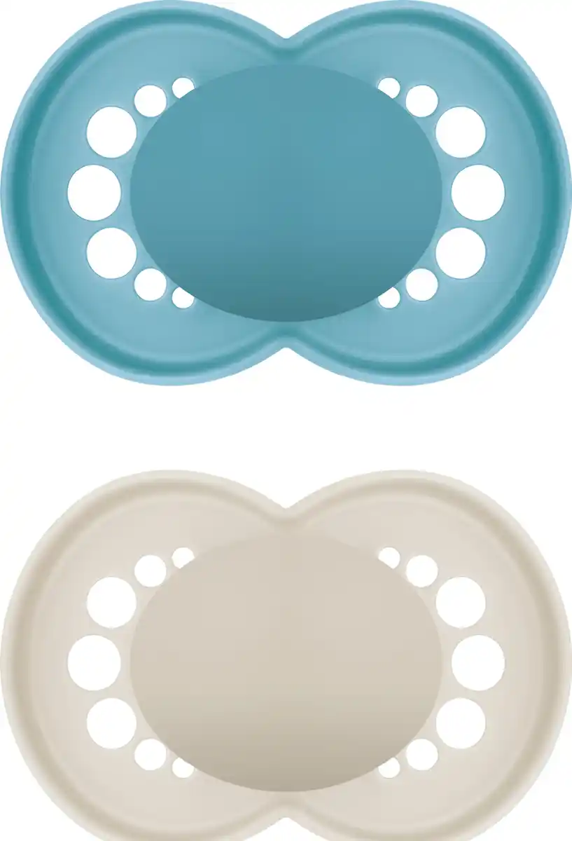 Bild 2 von MAM Schnuller Original Pure plain Silikon 16+ Monate, blau/beige