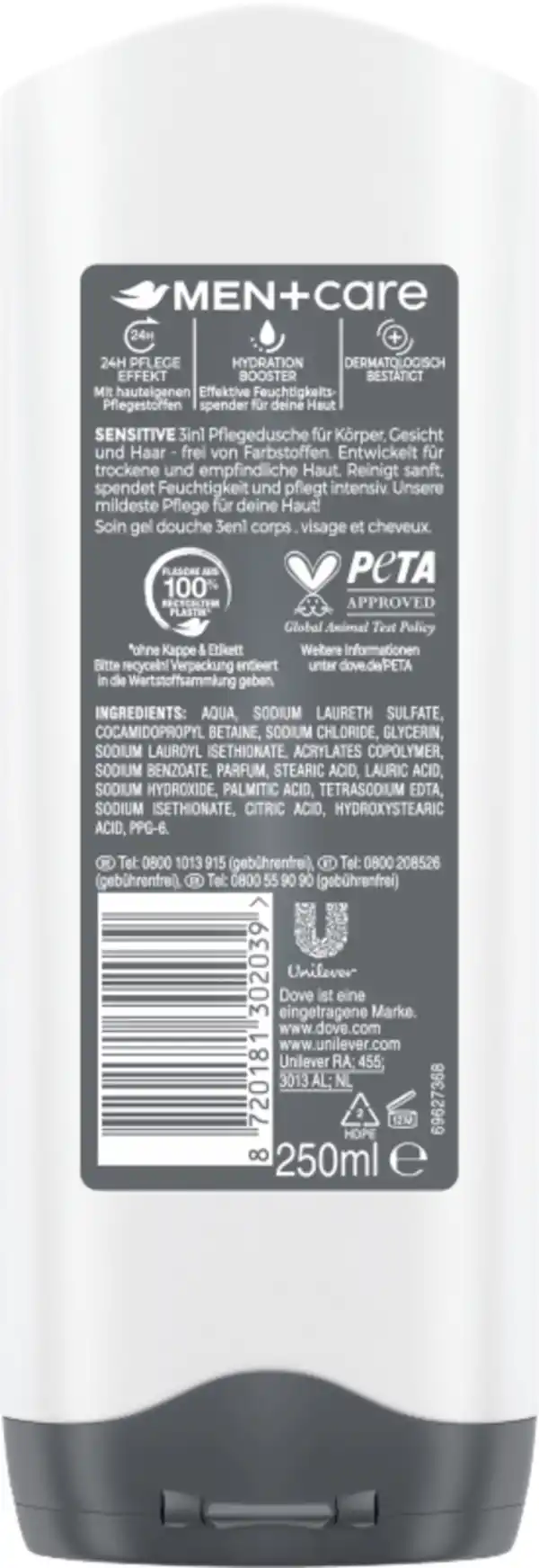 Bild 2 von Dove Men+Care Pflegedusche 3-in-1 Sensitive, 250 ml