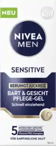 NIVEA MEN Sensitive Bart & Gesicht Pflege-Gel, 50 ml