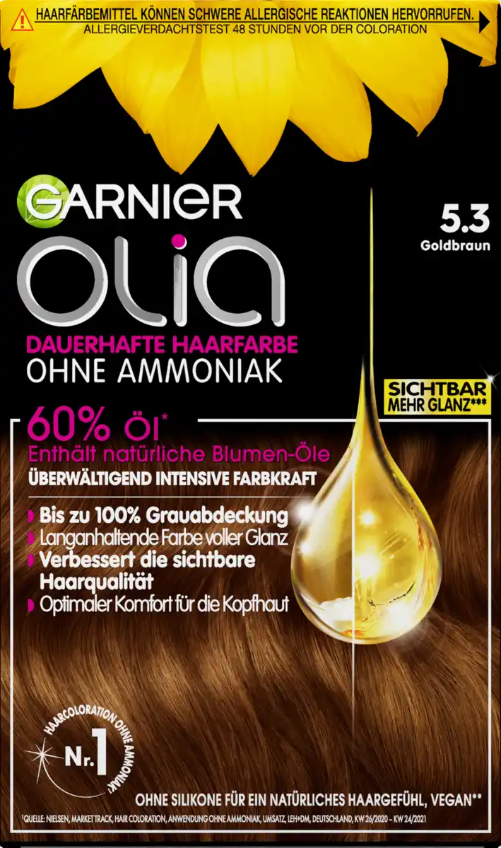 Bild 1 von Garnier Olia Dauerhafte Haarfarbe Coloration 5.3 Goldbraun