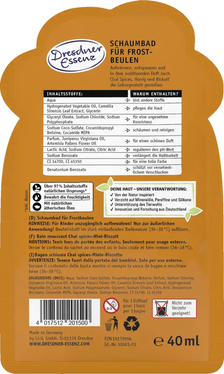 Bild 2 von Dresdner Essenz Cozy hug in a tub Schaumbad Chai Spices, 40 ml