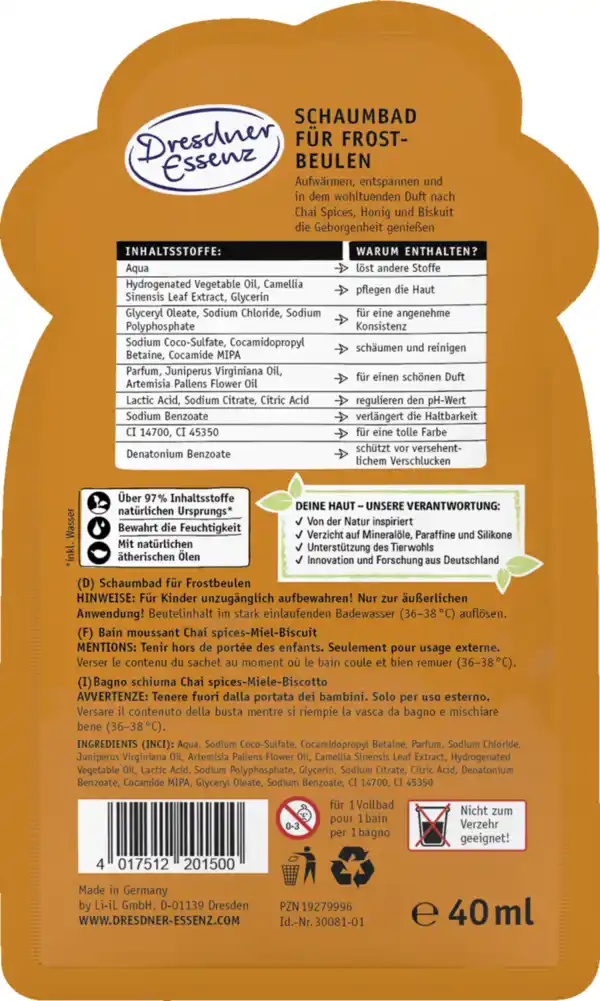 Bild 2 von Dresdner Essenz Cozy hug in a tub Schaumbad Chai Spices, 40 ml