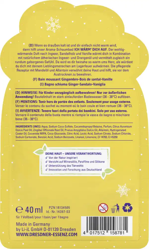 Bild 2 von Dresdner Essenz Aroma-Schaumbad Ich wärm' dich auf, 40 g