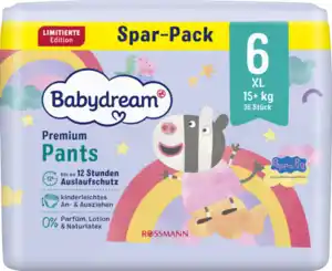 Babydream Premium Pants Gr. 6 XL, 15 kg+, 36 Stück Vorratspack Peppa Wutz Edition