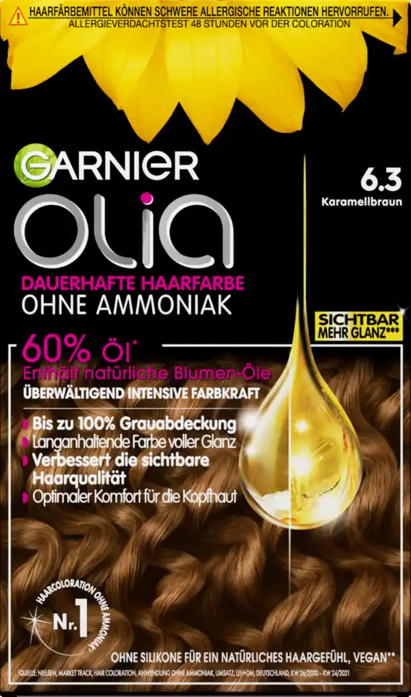 Bild 1 von Garnier Olia Dauerhafte Haarfarbe Coloration 6.3 Karamellbraun