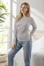 Bild 1 von IDEENWELT Longsleeve-Shirt weiß-dunkelblau gestreift Gr. S