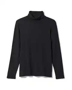 Damen-Thermo-Shirt mit Rollkragen schwarz