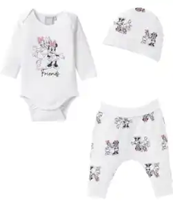 Minnie Mouse Newborn Mütze + Body + Hose, weiß