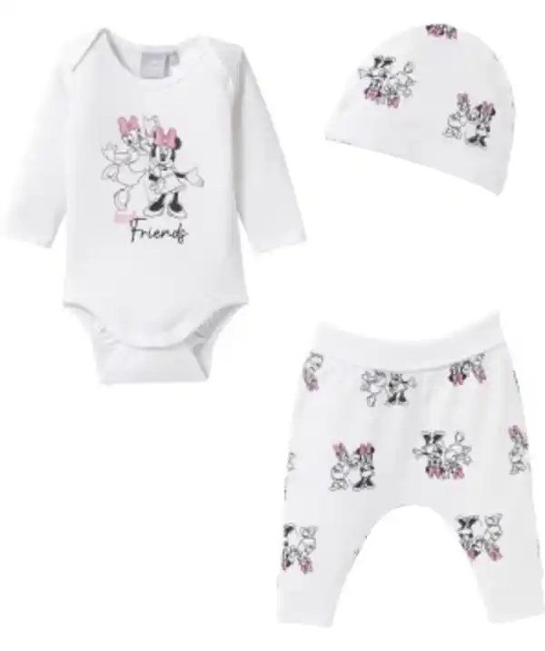 Bild 1 von Minnie Mouse Newborn Mütze + Body + Hose, weiß