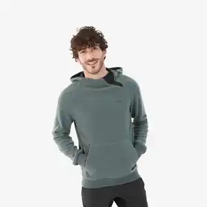 QUECHUA Fleecepullover Herren Hoodie Bergwandern - MH100 grün