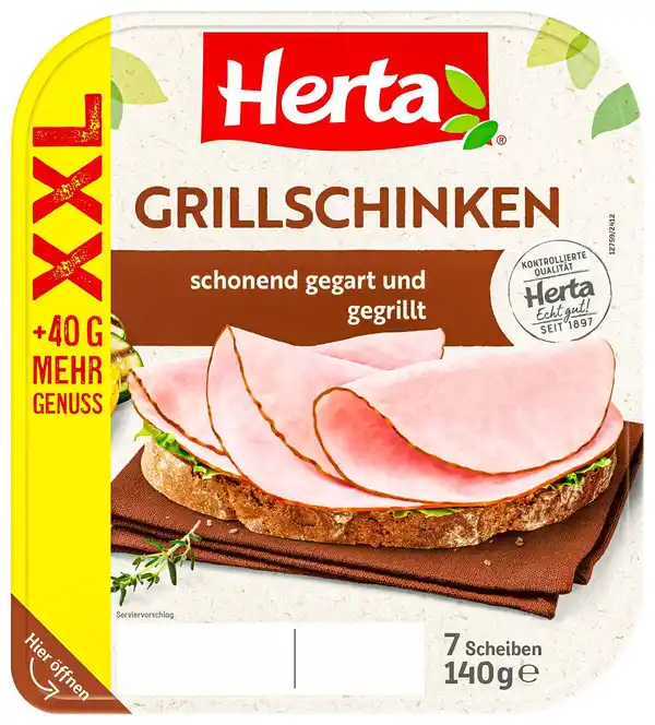 Bild 1 von HERTA Grill- oder Saftschinken XXL, 140-g-Großpackg.