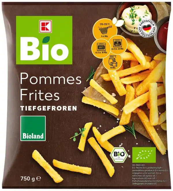 Bild 1 von K-BIO Bioland Pommes Frites, 750-g-Beutel