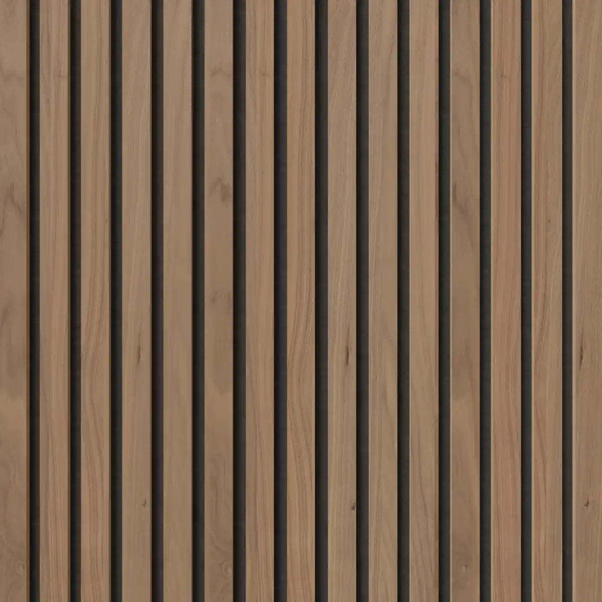 Bild 4 von Akustikpaneel Wandverkleidung Walnuss Natur auf Akustikfilz Schwarz 240 cm FSC®