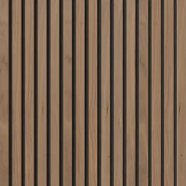 Bild 4 von Akustikpaneel Wandverkleidung Walnuss Natur auf Akustikfilz Schwarz 240 cm FSC®