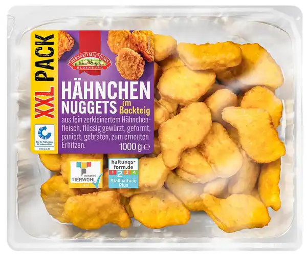 Bild 1 von BERNHARD MATTHEWS OLDENBURG Hähnchen-Nuggets XXL, 1-kg-Großpackg.