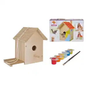 Eichhorn Vogelhaus Outdoor Vogelhaus, Mehrfarbig, Natur, Holz, Linde, 14x24 cm, Made in Europe, Spielzeug, Kinderspielzeug, Konstruktionsspielzeug