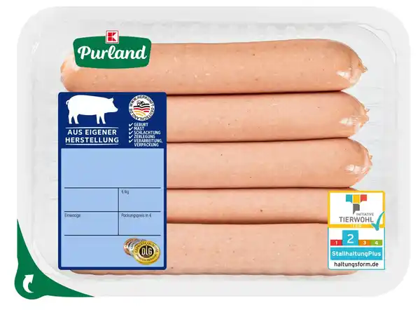 Bild 1 von K-PURLAND Feine Bratwurst vom Schwein, 5 St. = 300-g-Packg.