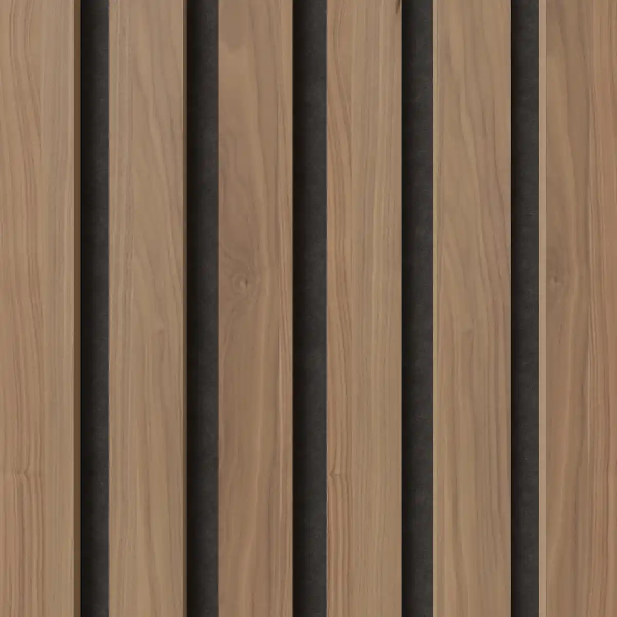 Bild 3 von Akustikpaneel Wandverkleidung Walnuss Natur auf Akustikfilz Schwarz 240 cm FSC®