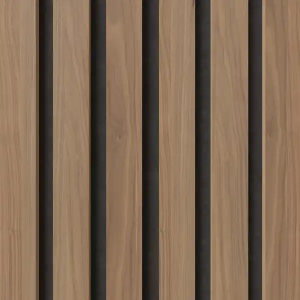 Bild 3 von Akustikpaneel Wandverkleidung Walnuss Natur auf Akustikfilz Schwarz 240 cm FSC®