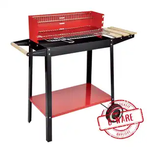 Grillwagen Metall rot-schwarz 24,2 x 49,5 cm Grillfläche - B-Ware