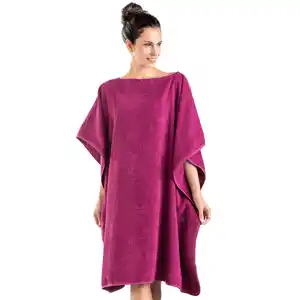 XL-Badetuch-Poncho 2in1, ca. 100 x 200 cm, Brombeere