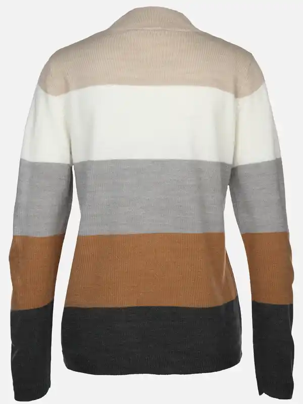 Bild 2 von Damen Strickpullover mit Streifen Beige