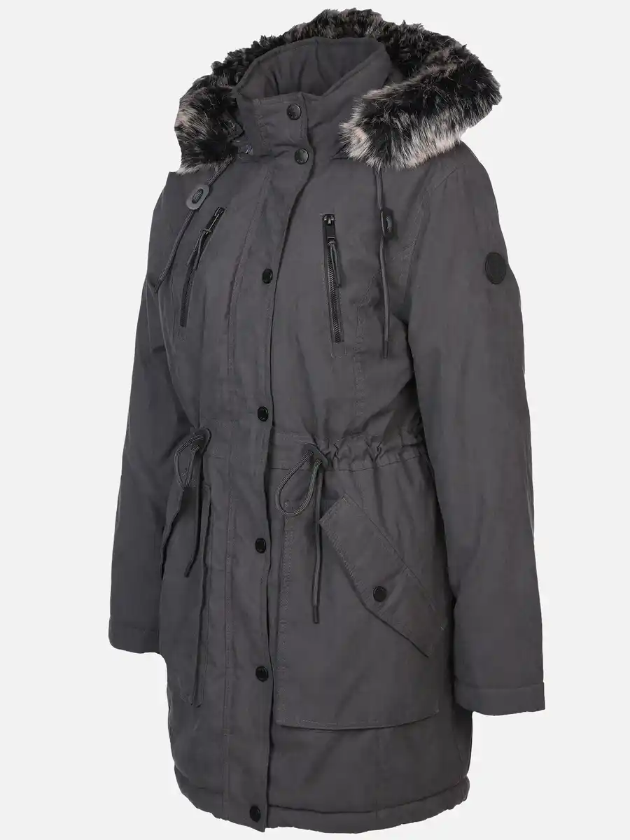 Bild 3 von Damen Parka mit Kunstfellbesatz Grau