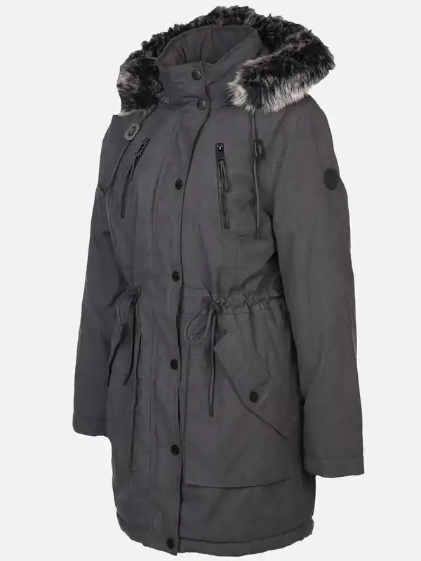 Bild 3 von Damen Parka mit Kunstfellbesatz Grau