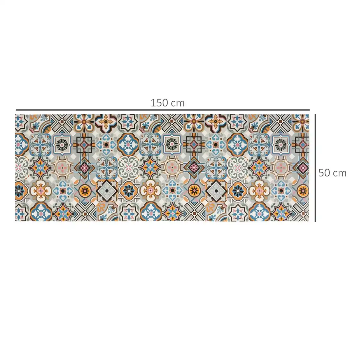 Bild 3 von Küchenläufer Muster Blau-Grau 50 x 150 cm