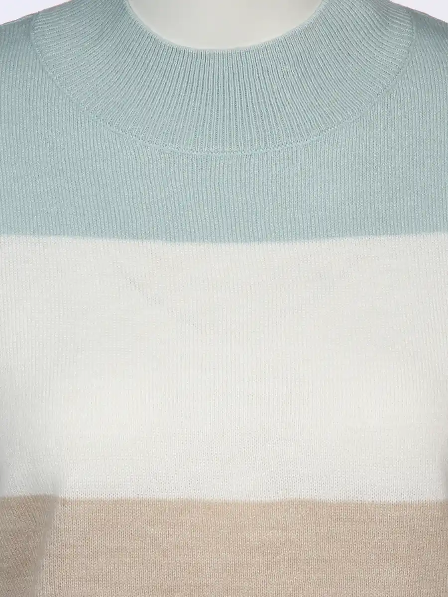 Bild 3 von Damen Strickpullover mit Streifen Türkis