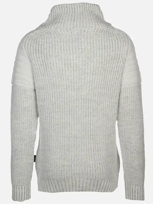 Bild 2 von Herren Pullover mit überlappendem Schalkragen Weiß