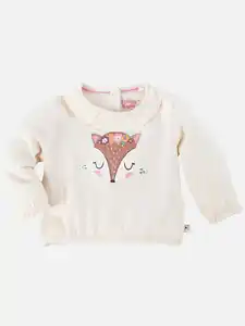 Baby Mädchen Langarmshirt mit Tierprint Beige