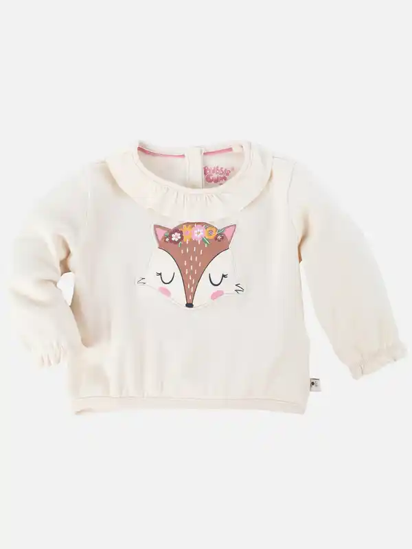 Bild 1 von Baby Mädchen Langarmshirt mit Tierprint Beige