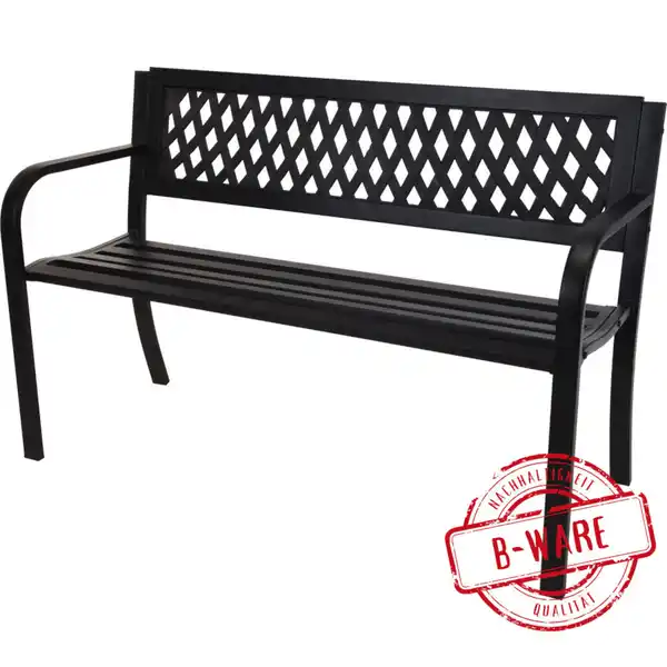 Bild 1 von Sitzbank 119 x 40 x 75cm aus Metall in Schwarz - B-Ware