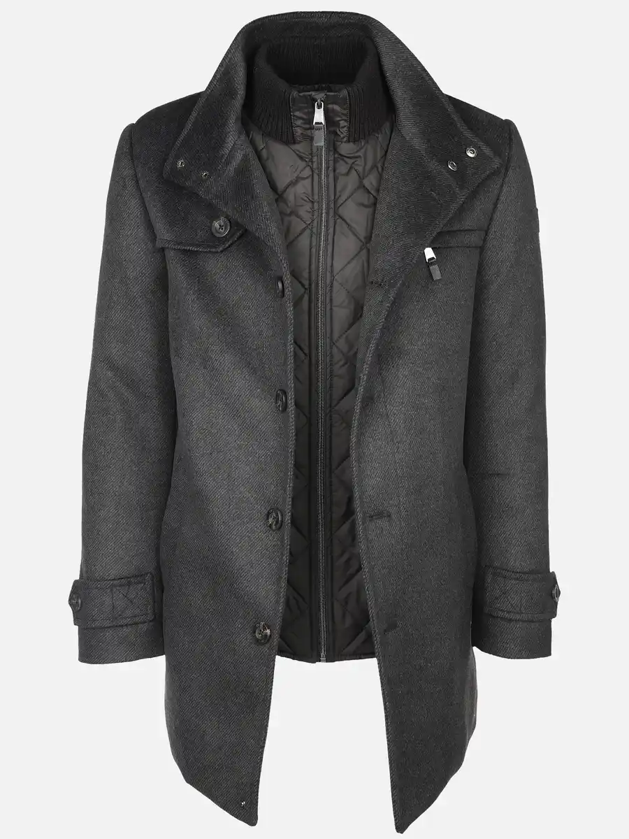 Bild 3 von Herren Wollmantel im 2in1 Look Grau