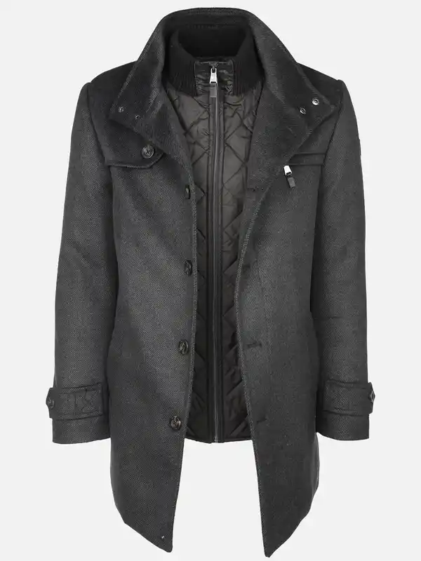Bild 3 von Herren Wollmantel im 2in1 Look Grau