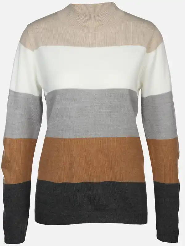 Bild 1 von Damen Strickpullover mit Streifen Beige