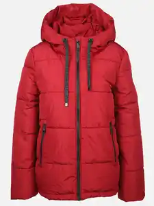 Damen Pufferjacke mit Kapuze Rot