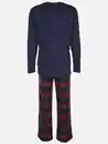 Bild 2 von Herren Pyjama Flanell Blau