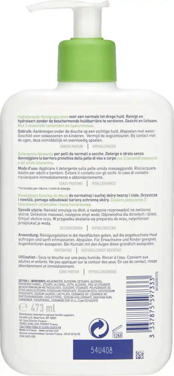 Bild 2 von CeraVe Feuchtigkeitsspendende Reinigungslotion, 473 ml