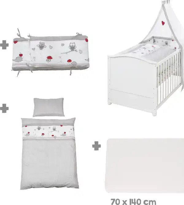 Bild 3 von roba Komplettbett "Lukas", Dessin "Adam & Eule", weiß