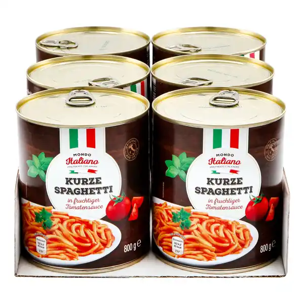 Bild 1 von Mondo Italiano Spaghetti in Tomatensauce 800 g, 6er Pack