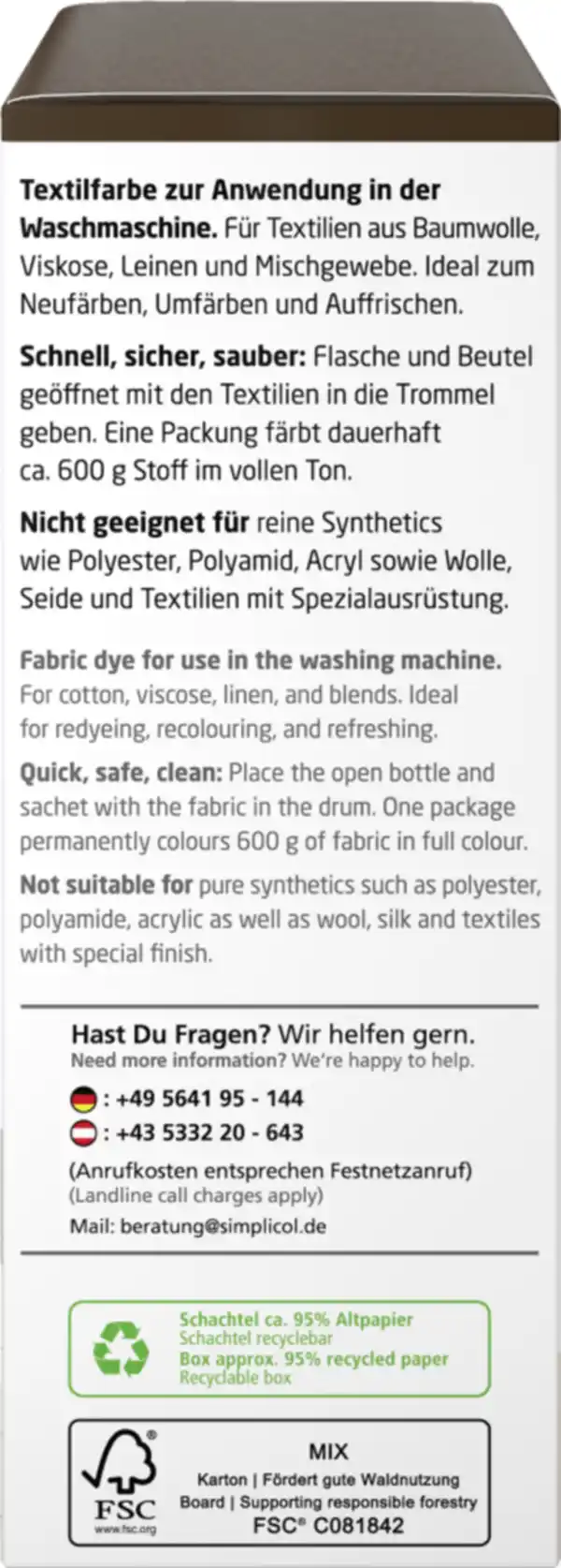 Bild 3 von simplicol Textilfarbe intensiv Espresso-Braun