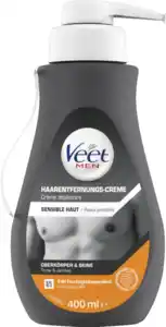 Veet for Men Haarentfernungs-Creme Oberkörper & Beine Sensible Haut, 400 ml